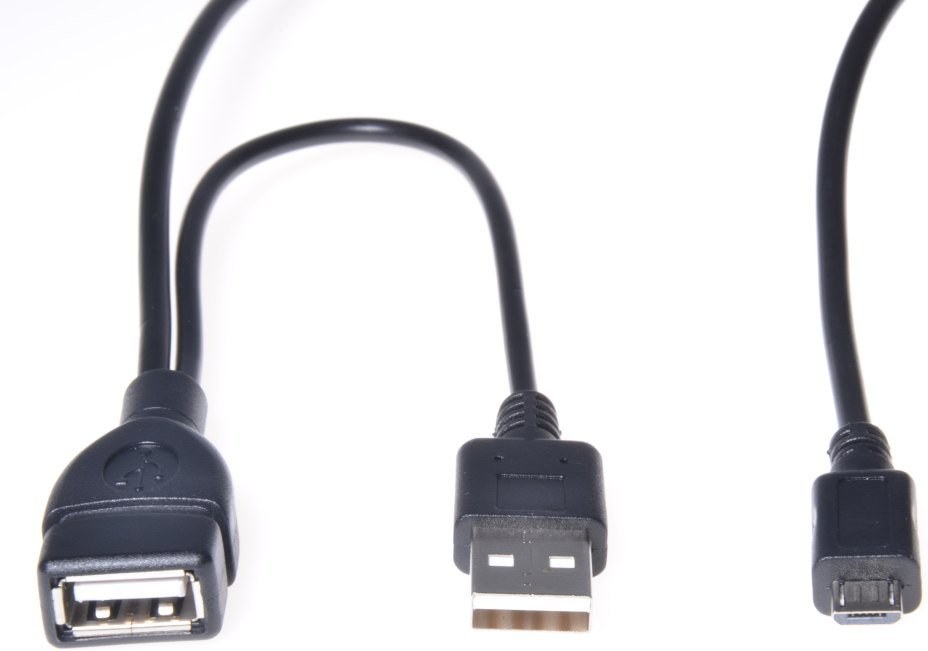 PremiumCord redukcia OTG micro USB na USB M/F, káblová, 0,15m
