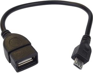 PremiumCord redukcia OTG micro USB na USB M/F, káblová, 0,20m
