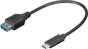 PremiumCord redukcia OTG USB-C na USB-A M/F, káblová, 0,20m
