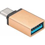 PremiumCord redukcia OTG USB-C na USB-A M/F, zlata