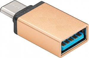 PremiumCord redukcia OTG USB-C na USB-A M/F, zlata
