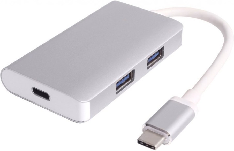 PremiumCord redukcia USB-C na 2x USB 3.0 + PD charge M/F, káblová, 0,25m