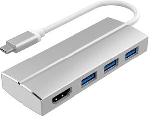 PremiumCord redukcia USB-C na HDMI + 3x USB M/F, káblová 0,2m