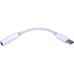 PremiumCord redukcia USB-C na jack 3,5 M/F, káblová, s DAC čipom, 0,10m, biela