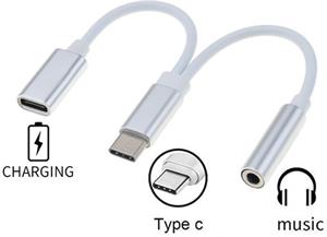 PremiumCord redukcia USB-C na jack 3,5 + USB-C M/F, káblová, 0,10m