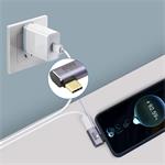 PremiumCord redukcia USB-C na USB-C, zahnutá, 40Gbps, Alumínium, 1ks