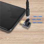 PremiumCord redukcia USB-C na USB-C, zahnutá, 40Gbps, Alumínium, 1ks