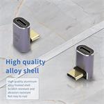 PremiumCord redukcia USB-C na USB-C, zahnutá, 40Gbps, Alumínium, 1ks