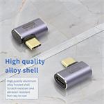 PremiumCord redukcia USB-C na USB-C, zahnutá, 40Gbps, Alumínium, 1ks