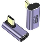 PremiumCord redukcia USB-C na USB-C, zahnutá, 40Gbps, Alumínium, 1ks