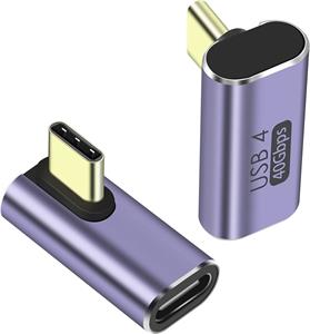 PremiumCord redukcia USB-C na USB-C, zahnutá, 40Gbps, Alumínium, 1ks