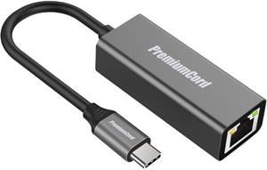 PremiumCord sieťový adaptér USB-C-RJ45 10/100/1000 Mbps