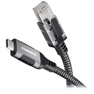 PremiumCord sieťový kábel USB-C/RJ45 10/100/1000 Mbps, 1m