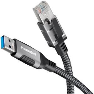 PremiumCord sieťový kábel USB3.2/RJ45 10/100/1000 Mbps, 1m