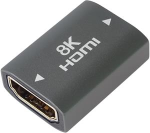 PremiumCord spojka 8K HDMI na HDMI , F/F, kovová, sivá