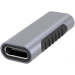 PremiumCord spojka aluminium USB-C F/F, krátka, sivá