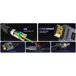 PremiumCord Ultra HD HDMI 2.2 kábel 16K@60Hz, 8K@240Hz, 4K@480Hz pozlátený, 1,0m, oplet