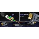 PremiumCord Ultra HD HDMI 2.2 kábel 16K@60Hz, 8K@240Hz, 4K@480Hz pozlátený, 2,0m, oplet