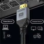 PremiumCord Ultra HD HDMI 2.2 kábel 16K@60Hz, 8K@240Hz, 4K@480Hz pozlátený, 3,0m, oplet