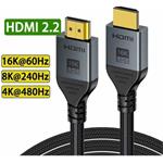 PremiumCord Ultra HD HDMI 2.2 kábel 16K@60Hz, 8K@240Hz, 4K@480Hz pozlátený, 5,0m, oplet