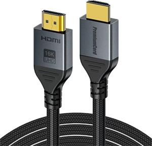 PremiumCord Ultra HD HDMI 2.2 kábel 16K@60Hz, 8K@240Hz, 4K@480Hz pozlátený, 5,0m, oplet