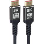 PremiumCord ULTRA HDMI 2.1 High Speed + Ethernet kábel 8K@60Hz, pozlátené konektory, 1,5m, oplet