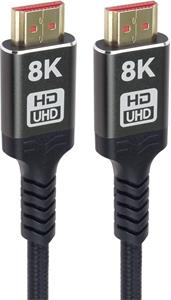 PremiumCord ULTRA HDMI 2.1 High Speed + Ethernet kábel 8K@60Hz, pozlátené konektory, 7,5m, oplet
