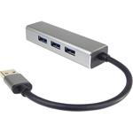 PremiumCord USB 3.0, HUB 4-portový, strieborný