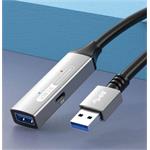 PremiumCord USB 3.2 repeater a predlžovací kábel samec - samica, 5Gbps Aluminium 10m