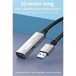 PremiumCord USB 3.2 repeater a predlžovací kábel samec - samica, 5Gbps Aluminium 15m