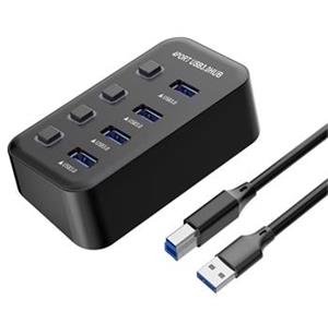 PremiumCord USB 3.2 Superspeed HUB 4-portový s vypínačom, čierne