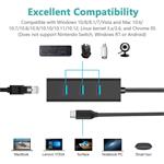 PremiumCord USB-A a USB-C Hub na LAN 10/100/1000Mbps + 3x USB 3.2