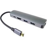 PremiumCord USB-C na HDMI + 2x USB3.2 + PD 100W+ RJ45 10/100/1000Mbps adaptér