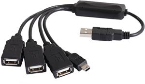 PremiumCord USB2.0 HUB 4-portový, čierny