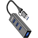 PremiumCord USB3.2 Hub, USB-C a USB-A na 4x USB-A 3.2 Gen 1