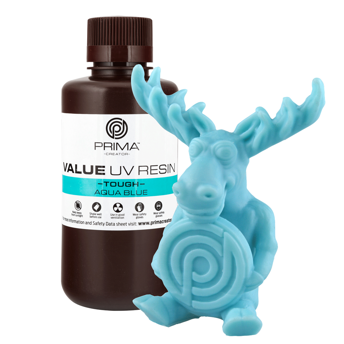 PrimaCreator Value Tough UV Resin (ABS Like) - 500 ml - Aqua Blue