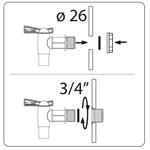 Prosperplast CANTAP 2, kohútik k sudu na dažďovú vodu, čierny