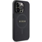 PU Saffiano MagSafe kryt pre iPhone 15 Pro Max, čierny