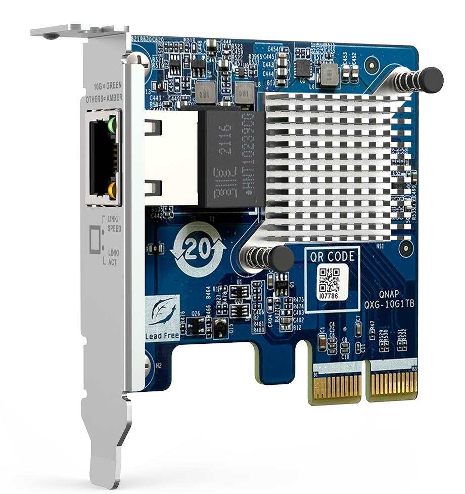 QNAP QXG-10G1TB Single port 10GbE network card, five speeds (10G / 5G / 2.5G / 1G / 100M)