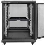 Qoltec 19'' polica 1U/400mm, výsuvná, čierna, do 20kg