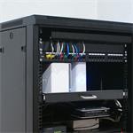 Qoltec 19'' polica 1U/400mm, výsuvná, čierna, do 20kg