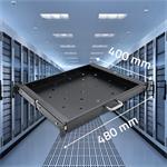 Qoltec 19'' polica 1U/400mm, výsuvná, čierna, do 20kg