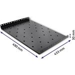 Qoltec 19'' polica 1U/433mm, čierna, do 20kg
