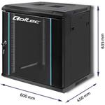 Qoltec 19" závesný rack 12U/450mm, čierny