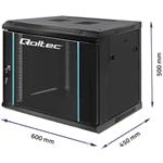 Qoltec 19" závesný rack 9U/450mm, čierny
