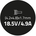 Qoltec adaptér pre notebooky HP Compaq 90W | 18.5V | 4.9A | (4.2+4.8)*1.7