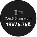 Qoltec adaptér pre notebooky HP Compaq 90W, 19V, 4.74A, 7.4x5.0+pin