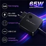 Qoltec GaN super rýchla nabíjačka USB-C, 65W
