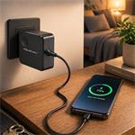 Qoltec GaN super rýchla nabíjačka USB-C, 65W