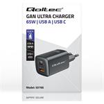 Qoltec GaN Ultra 65W nabíjačka, čierna